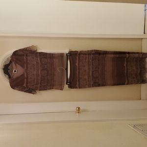 California Concepts Multicolor Tan Skirt Set